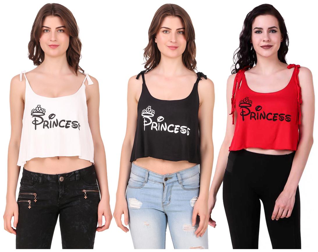 

AARYA WORLD Women Solid Crop top - Multi