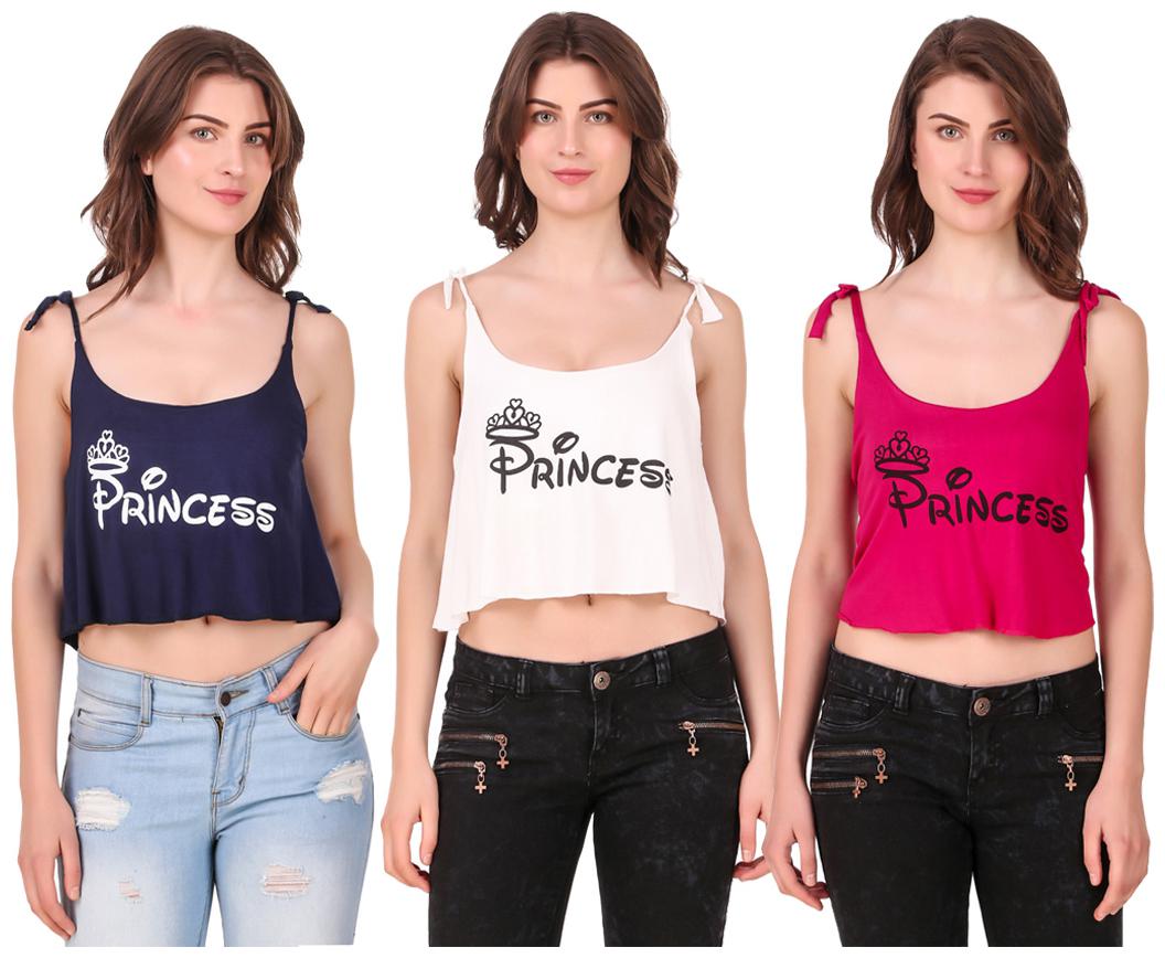 

AARYA WORLD Women Solid Crop top - Multi