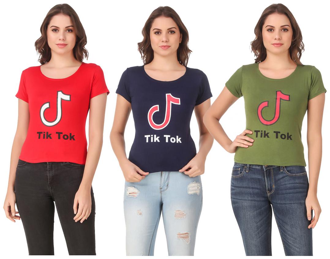 

AARYA WORLD Women Lycra Printed Multi T Shirt