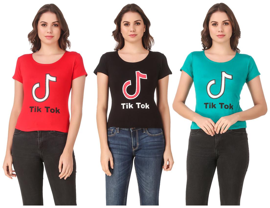 

AARYA WORLD Women Lycra Printed Multi T Shirt