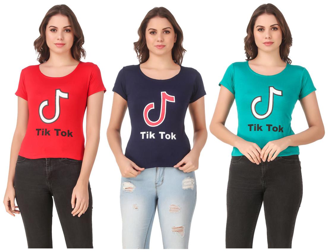 

AARYA WORLD Women Lycra Printed Multi T Shirt