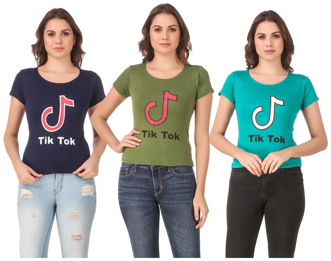 

AARYA WORLD Women Lycra Printed Multi T Shirt