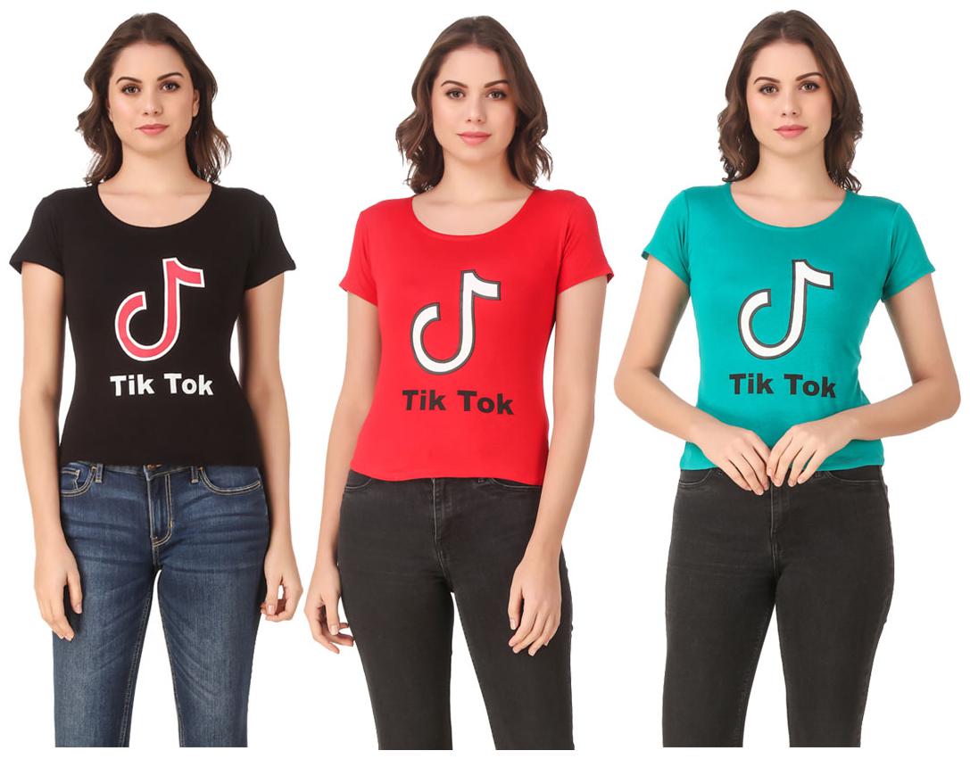 

AARYA WORLD Women Lycra Printed Multi T Shirt