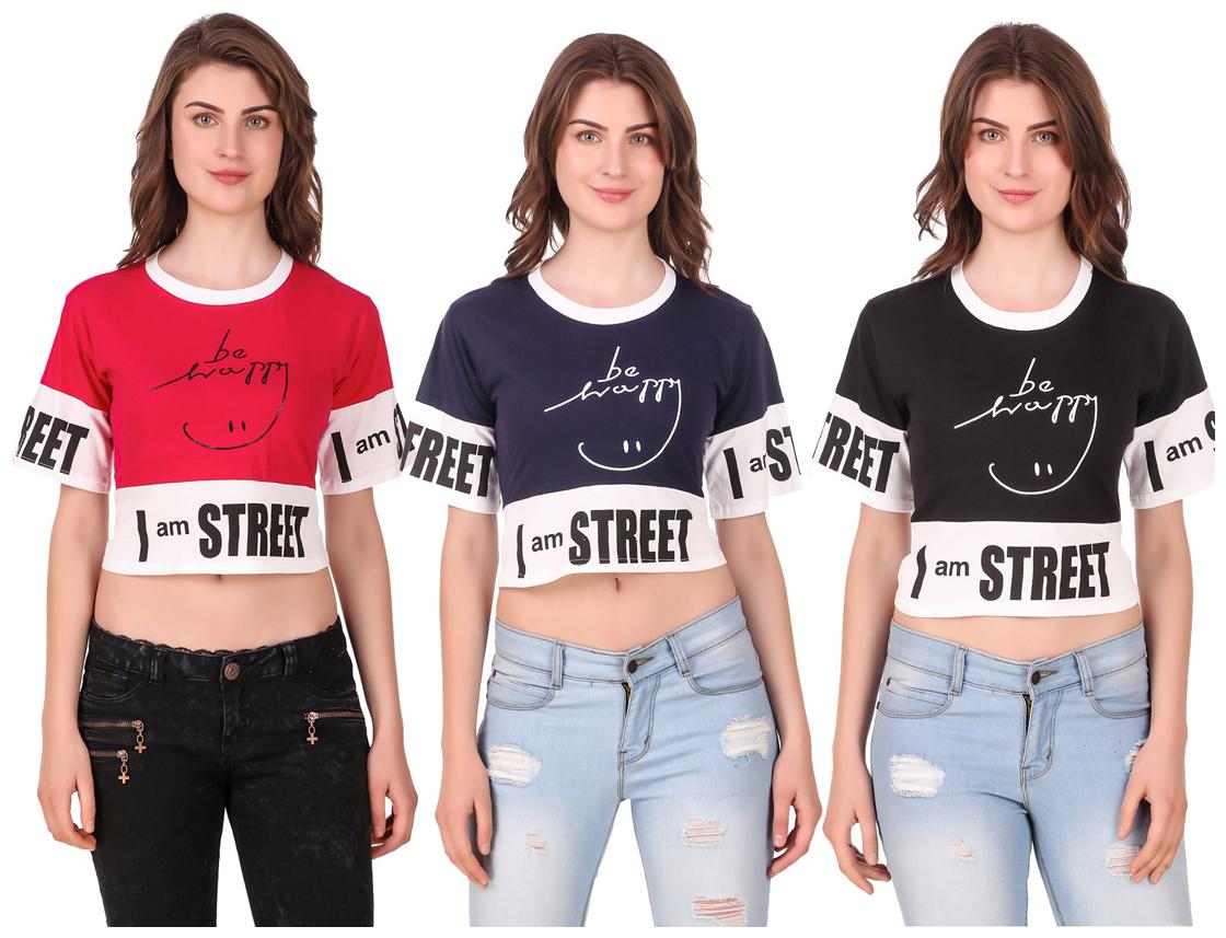

AARYA WORLD Women Solid Crop top - Multi