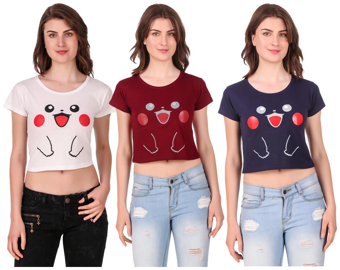 

AARYA WORLD Women Solid Crop top - Multi