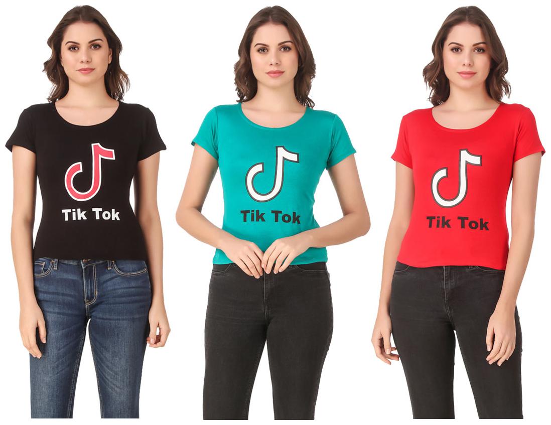

AARYA WORLD Women Lycra Printed Multi T Shirt