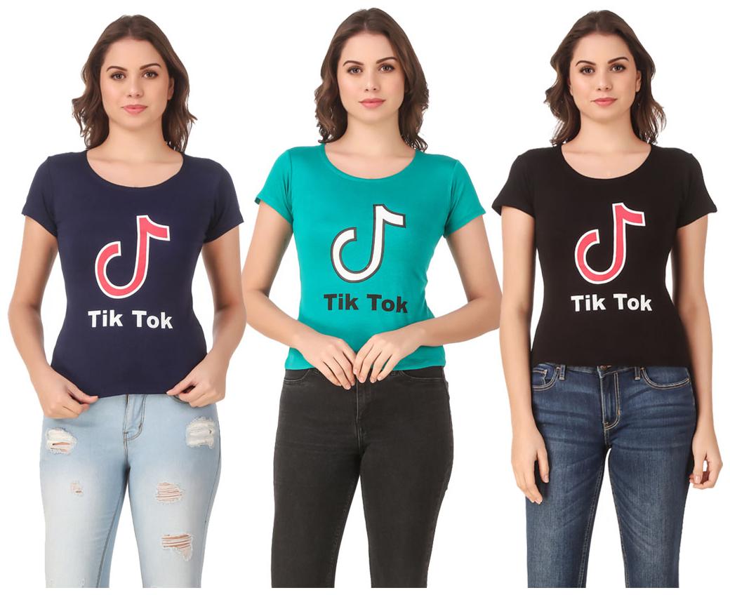 

AARYA WORLD Women Lycra Printed Multi T Shirt
