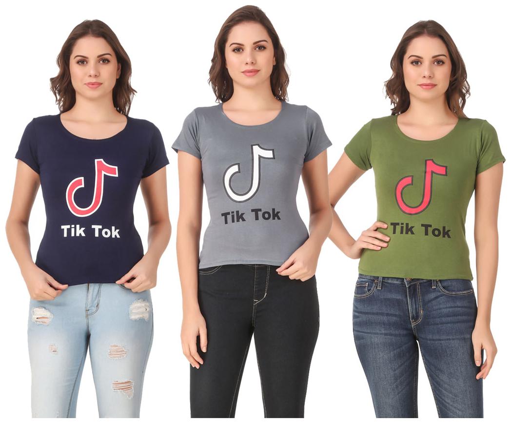 

AARYA WORLD Women Lycra Printed Multi T Shirt