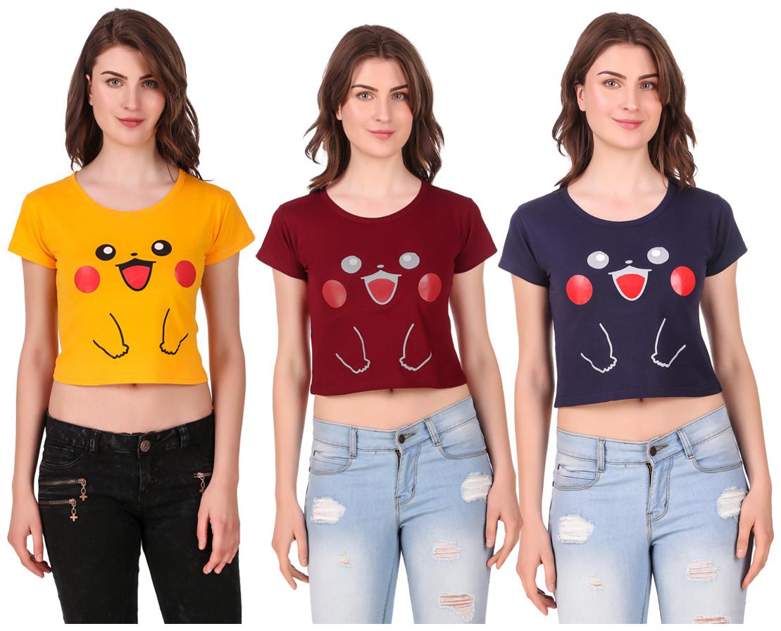 

AARYA WORLD Women Solid Crop top - Multi