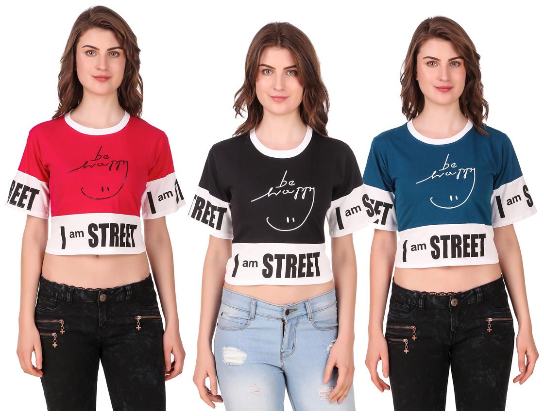 

AARYA WORLD Women Solid Crop top - Multi