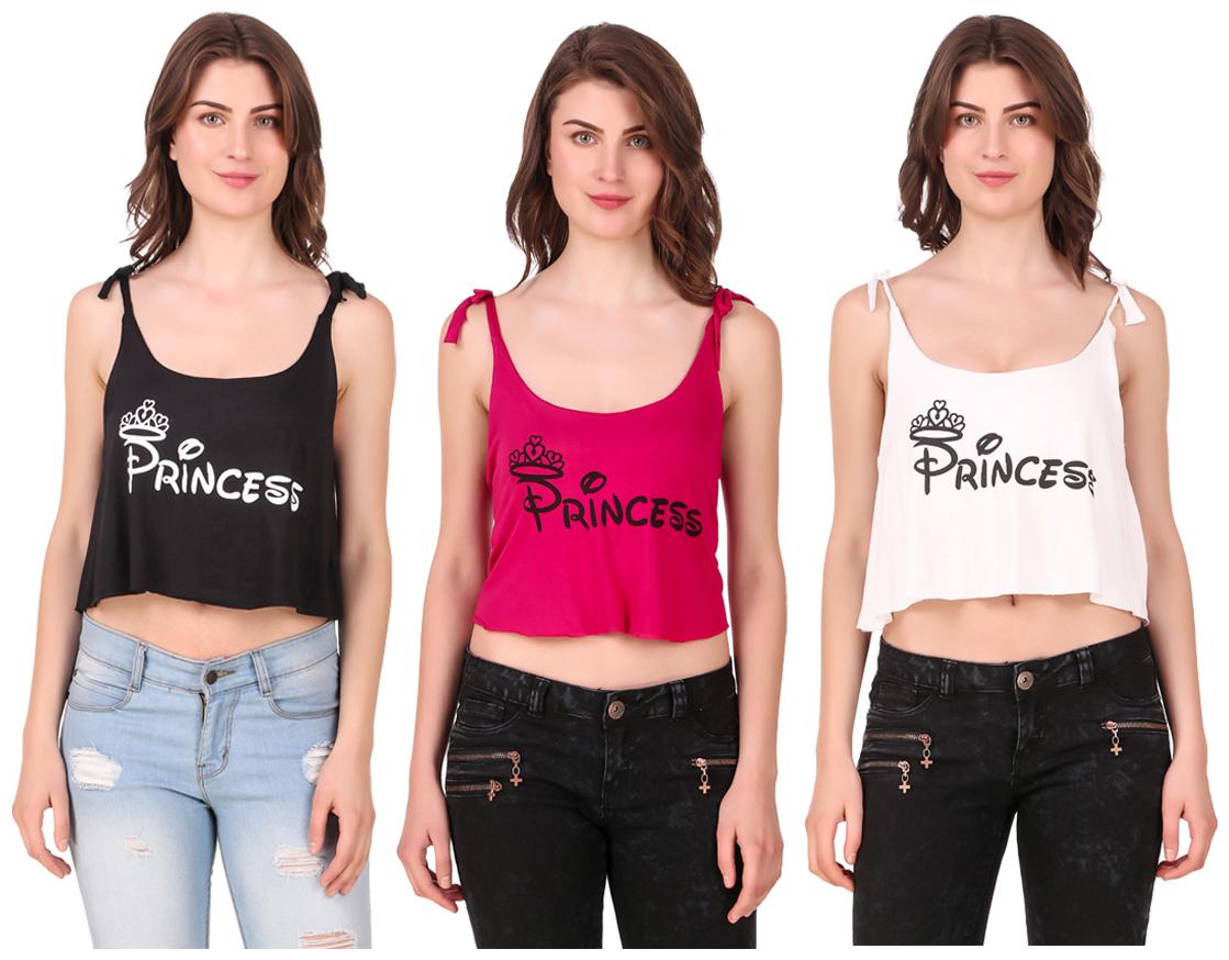 

AARYA WORLD Women Solid Crop top - Multi