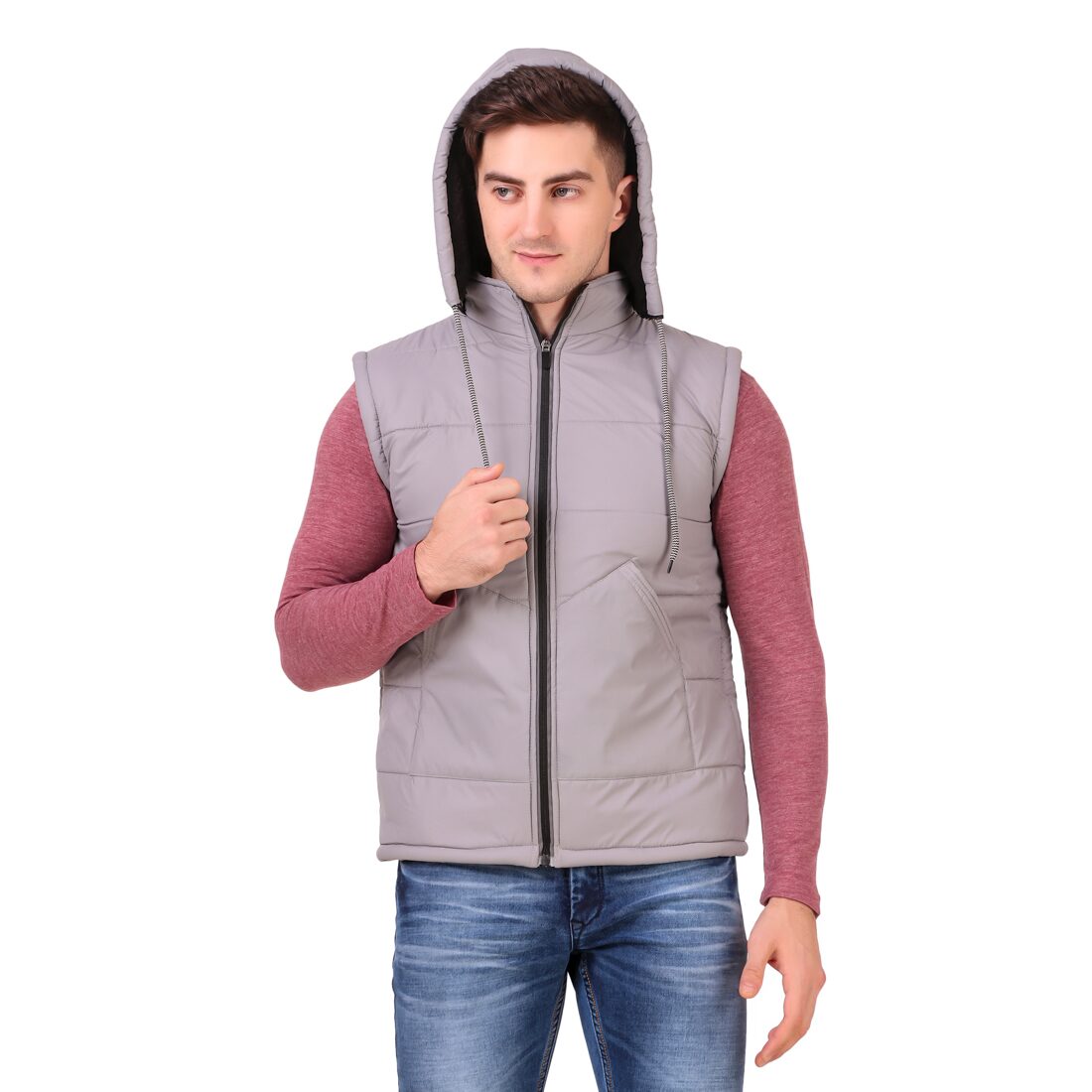 

AARYA WORLD Men Grey Solid Bomber jacket