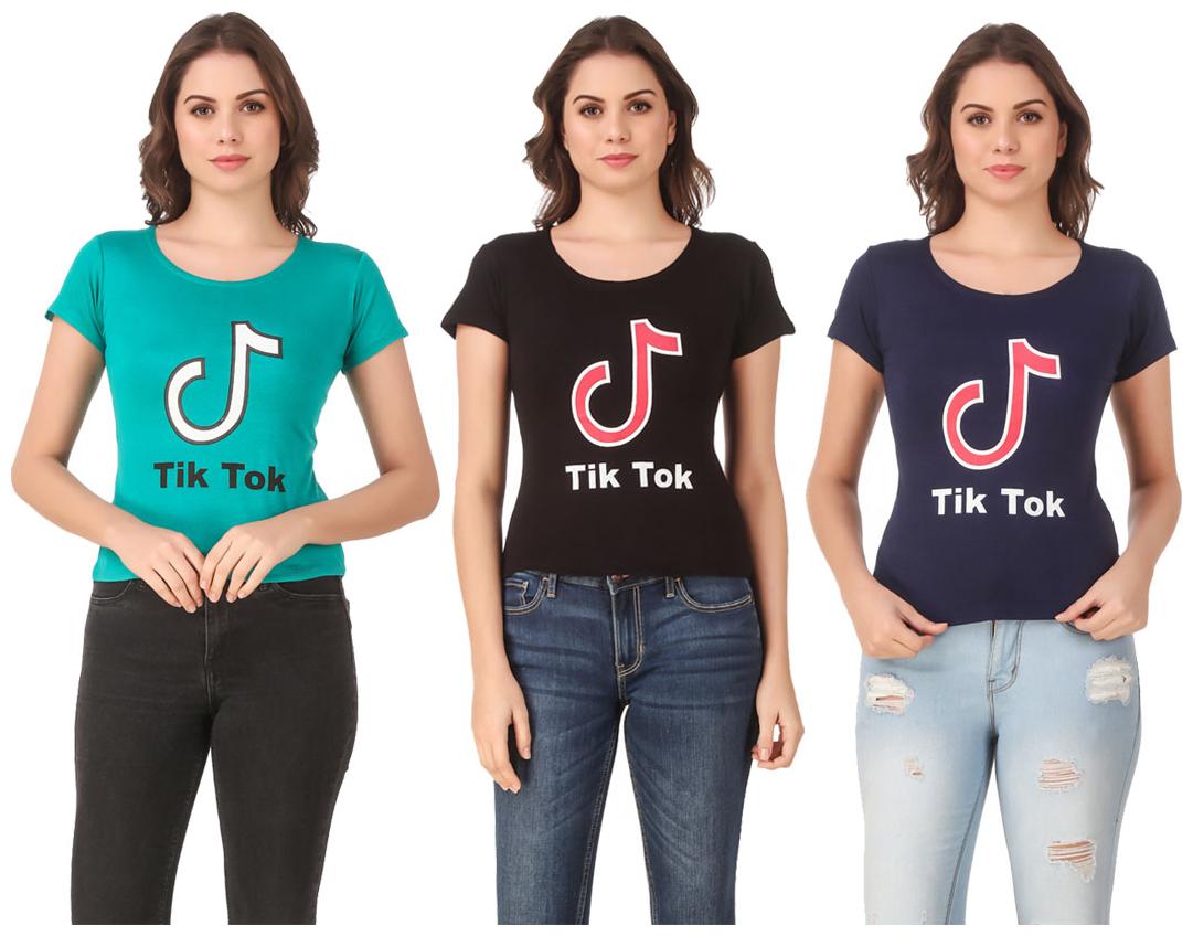 

AARYA WORLD Women Lycra Printed Multi T Shirt