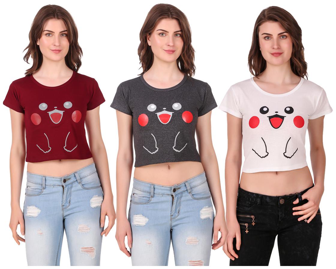 

AARYA WORLD Women Solid Crop top - Multi