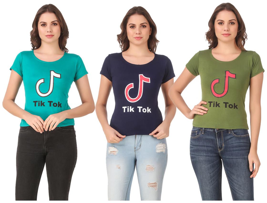 

AARYA WORLD Women Lycra Printed Multi T Shirt