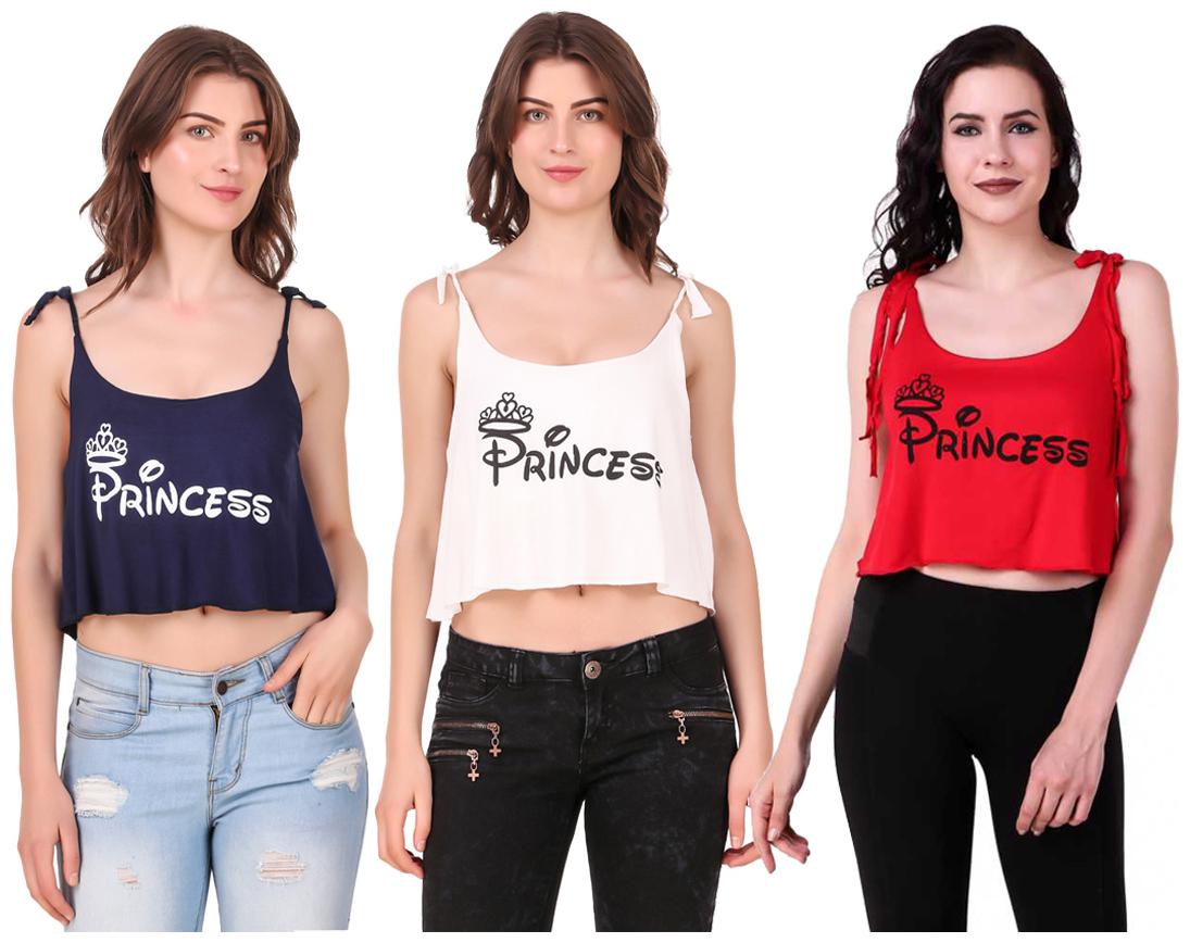 

AARYA WORLD Women Solid Crop top - Multi