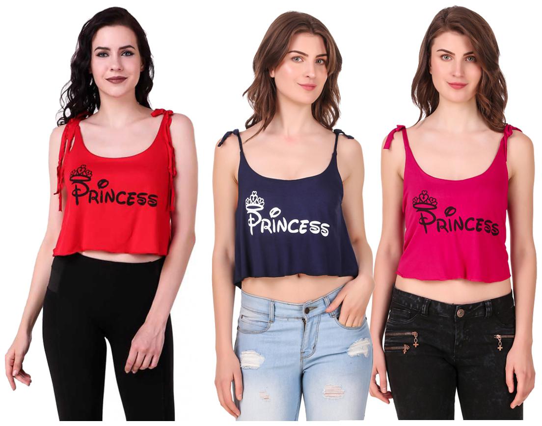 

AARYA WORLD Women Solid Crop top - Multi
