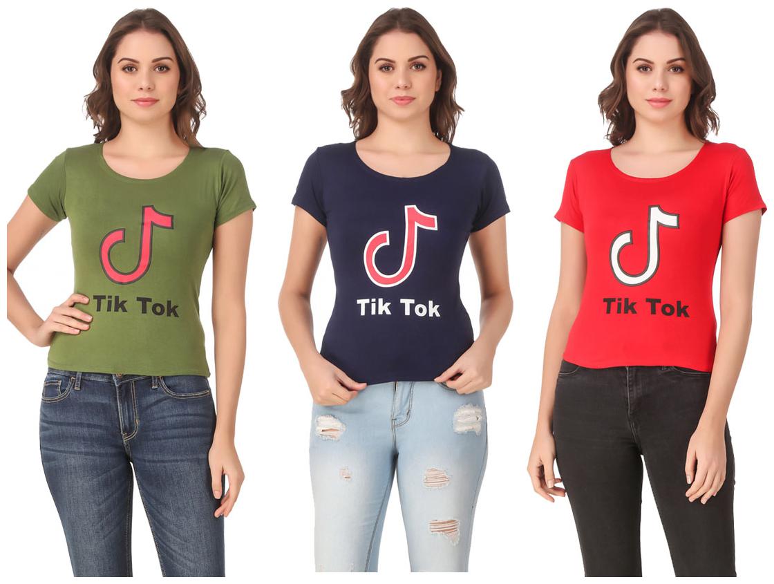 

AARYA WORLD Women Lycra Printed Multi T Shirt