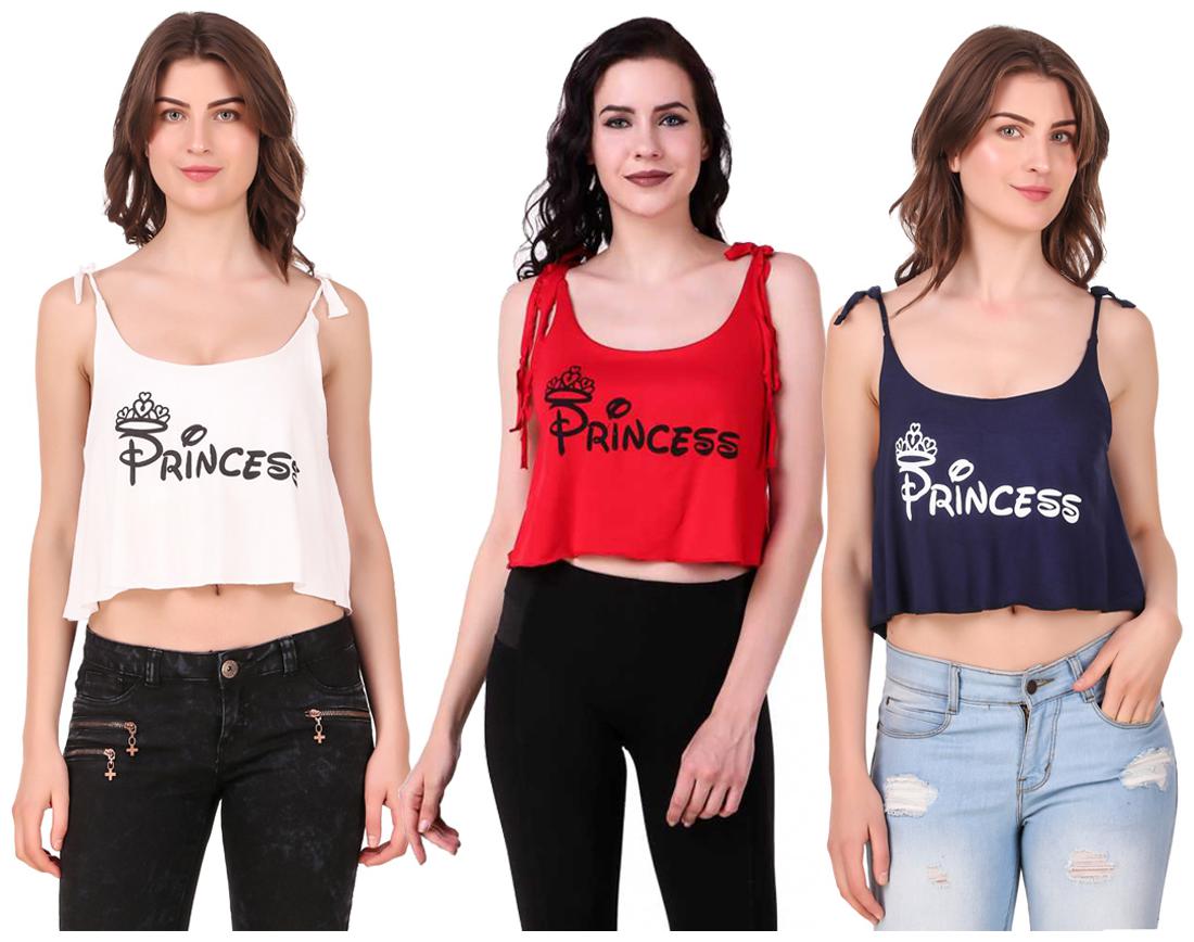 

AARYA WORLD Women Solid Crop top - Multi