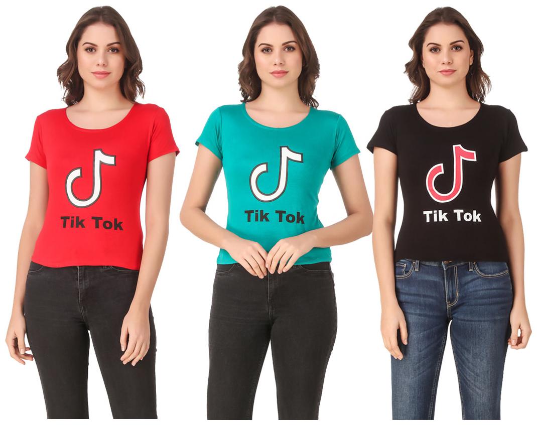 

AARYA WORLD Women Lycra Printed Multi T Shirt