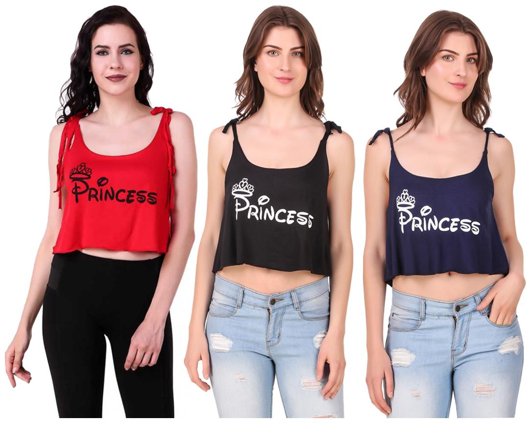 

AARYA WORLD Women Solid Crop top - Multi
