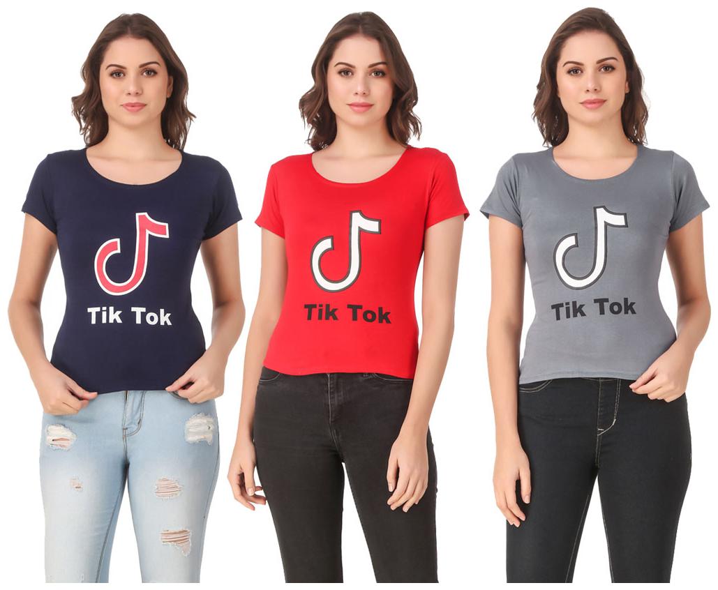 

AARYA WORLD Women Lycra Printed Multi T Shirt