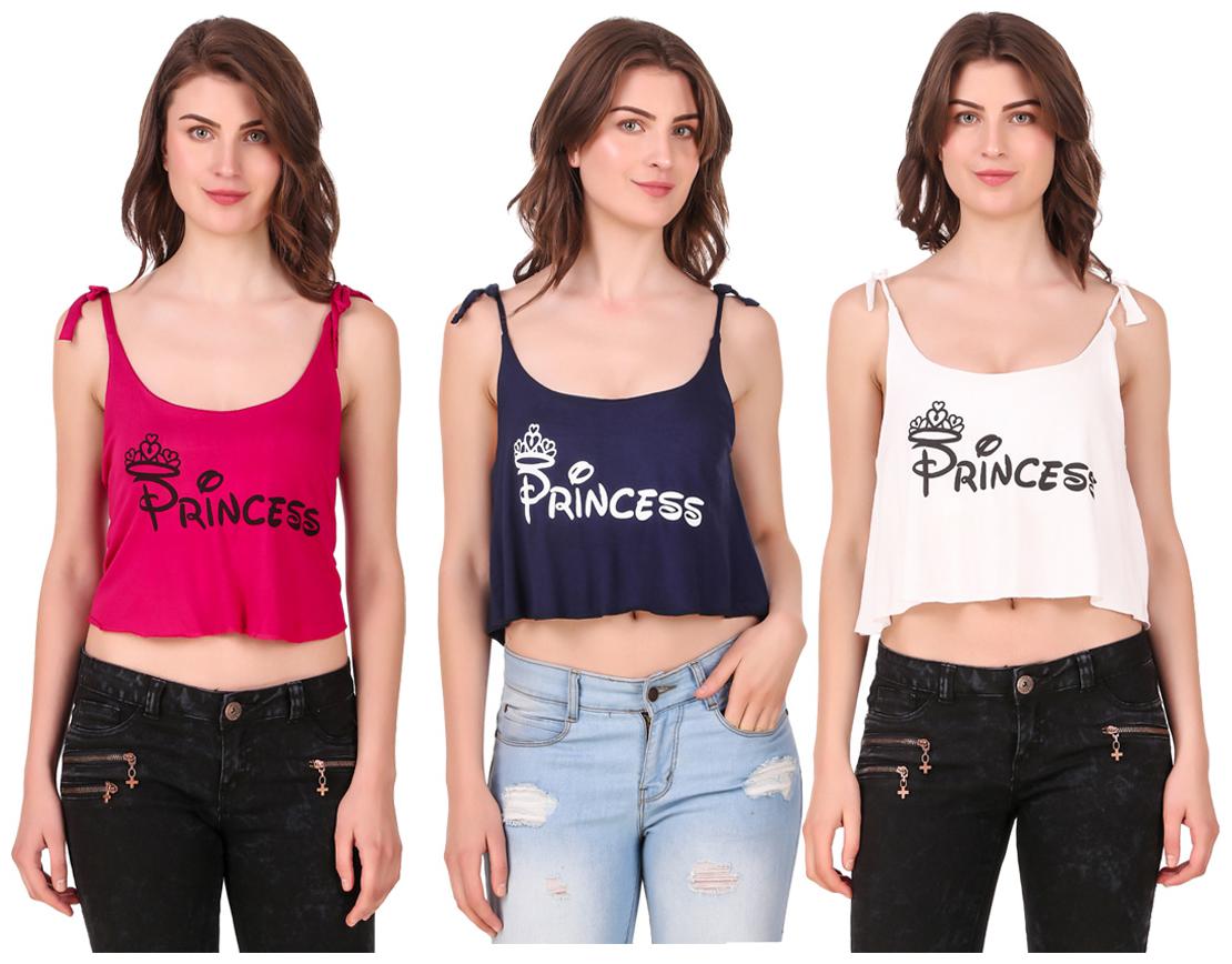 

AARYA WORLD Women Solid Crop top - Multi