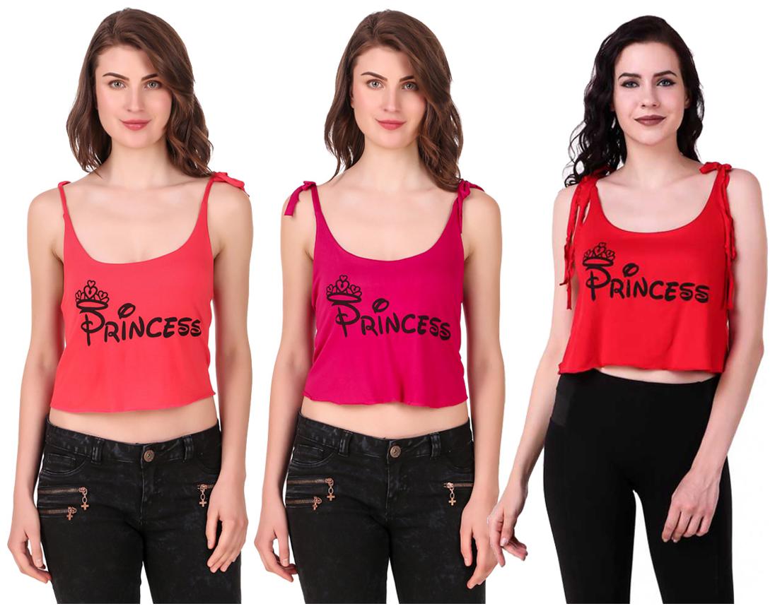 

AARYA WORLD Women Solid Crop top - Multi