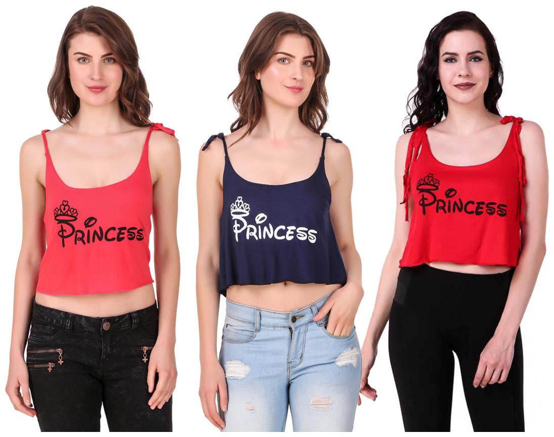 

AARYA WORLD Women Solid Crop top - Multi