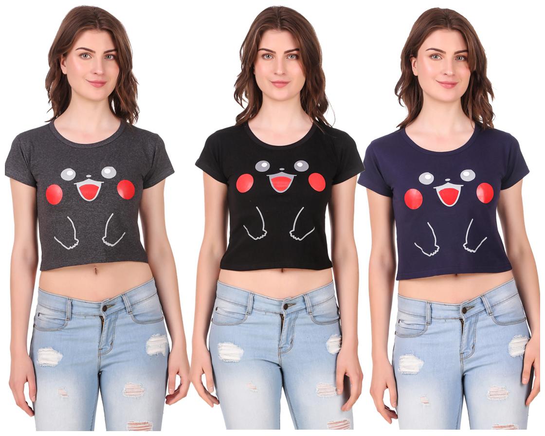

AARYA WORLD Women Solid Crop top - Multi