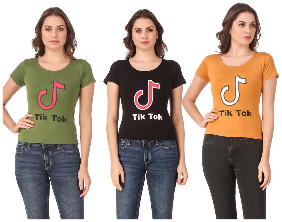 

AARYA WORLD Women Lycra Printed Multi T Shirt