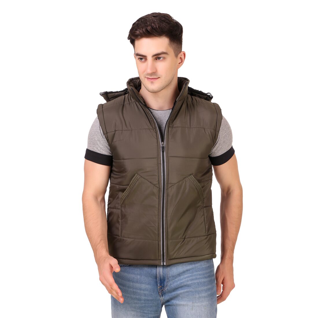 

AARYA WORLD Men Green Solid Bomber jacket