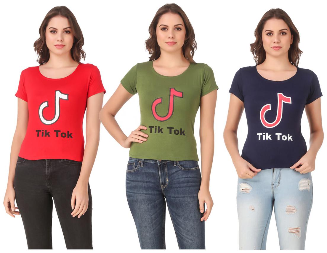 

AARYA WORLD Women Lycra Printed Multi T Shirt