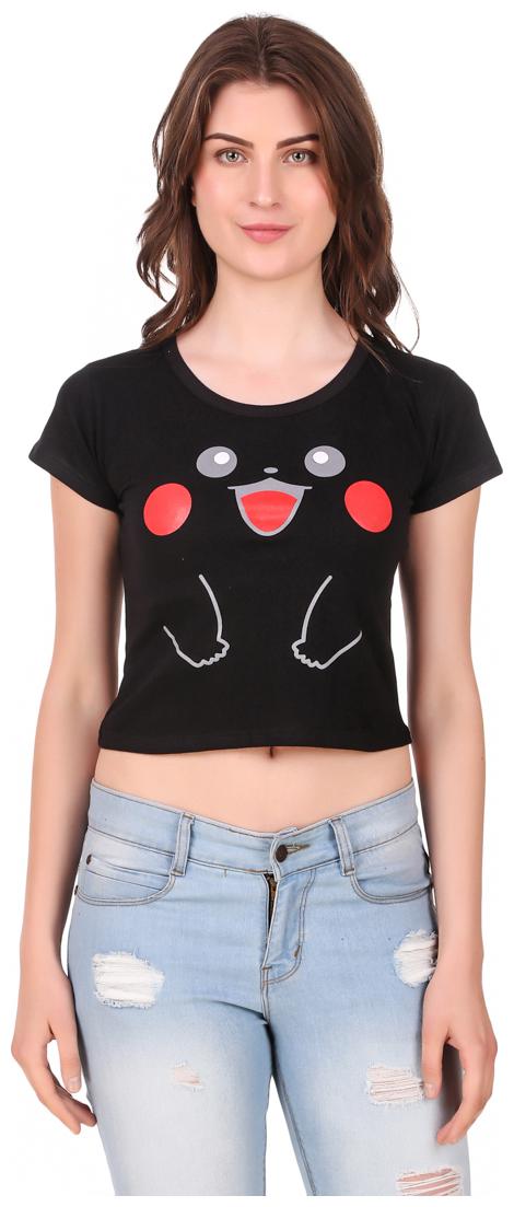 

AARYA WORLD Women Solid Crop top - Black