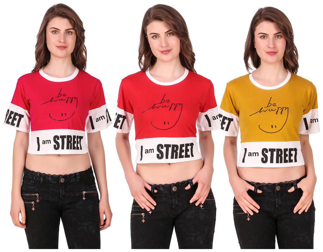

AARYA WORLD Women Solid Crop top - Multi