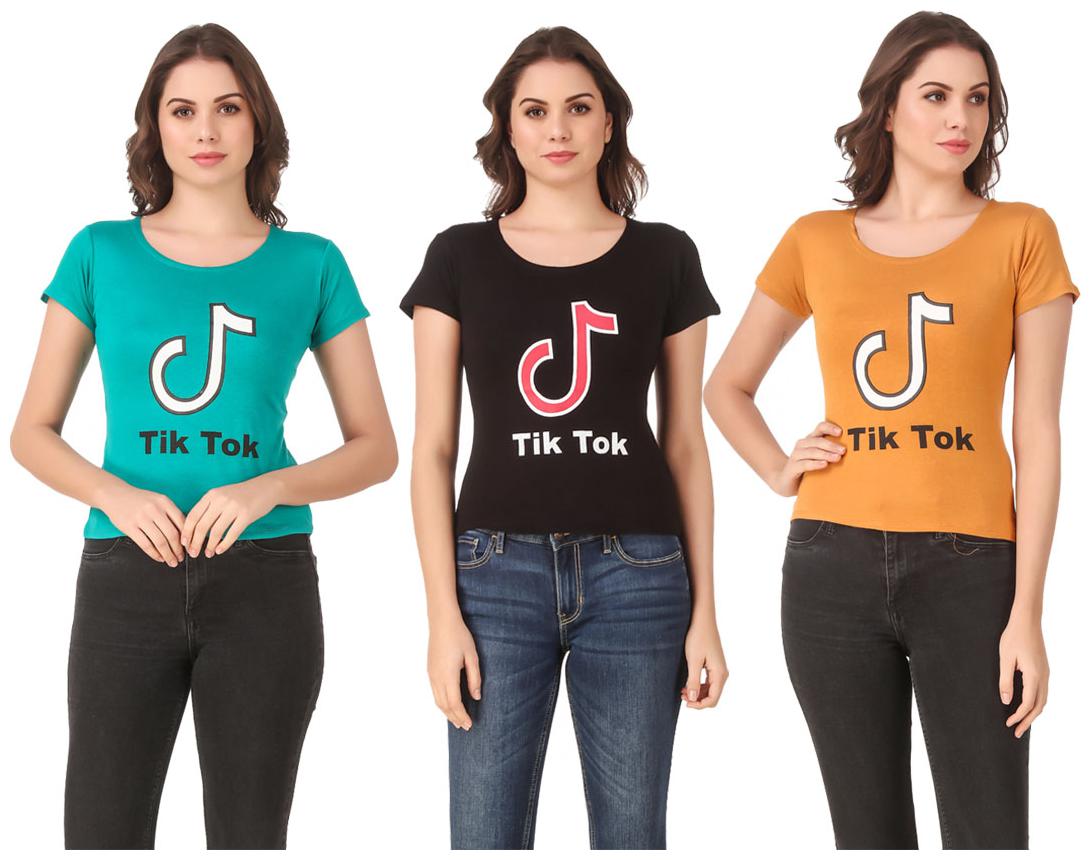 

AARYA WORLD Women Lycra Printed Multi T Shirt