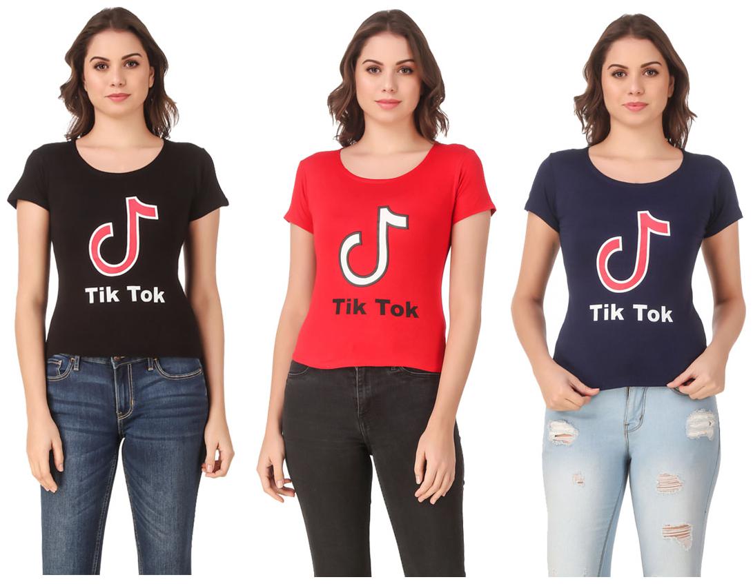 

AARYA WORLD Women Lycra Printed Multi T Shirt