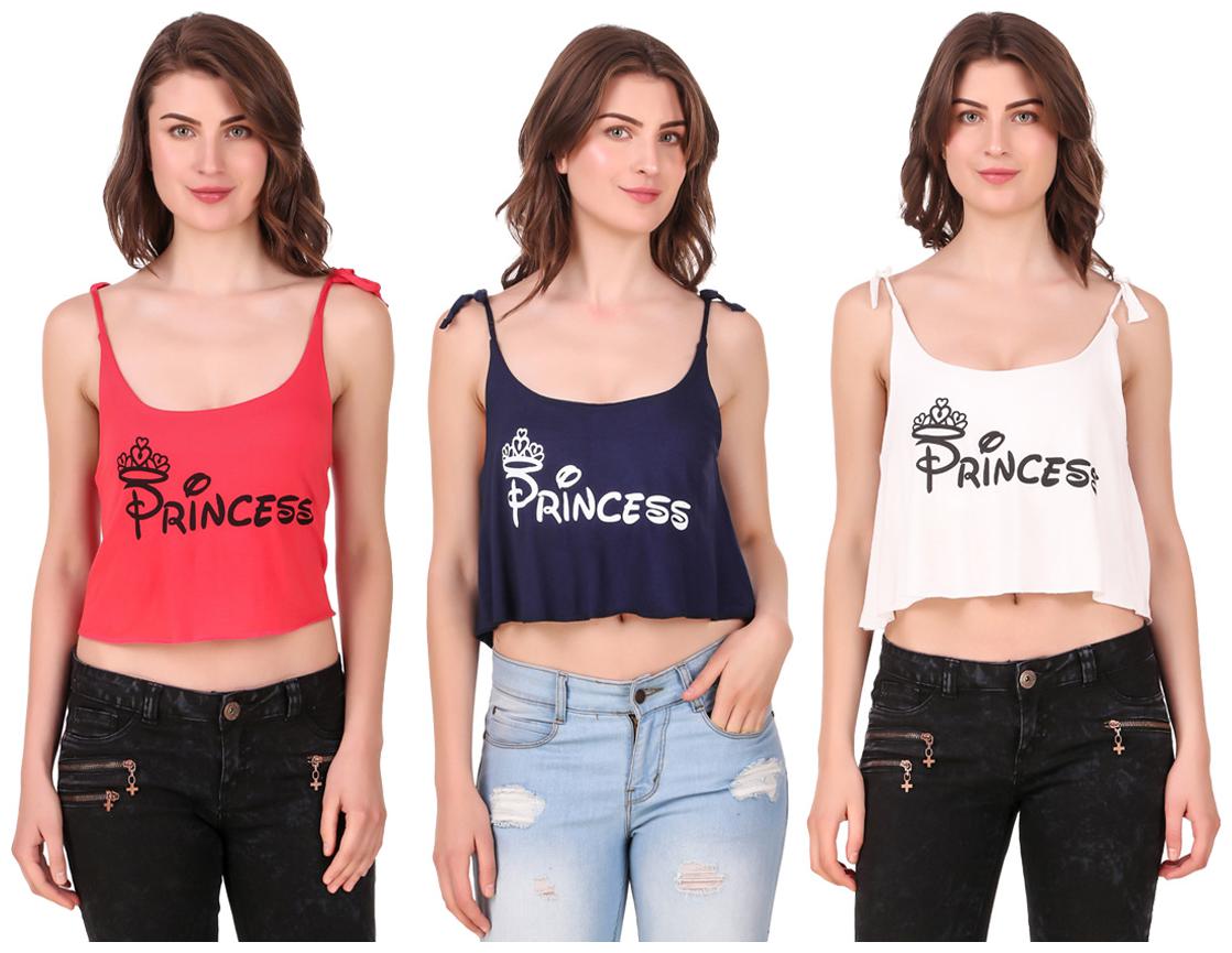 

AARYA WORLD Women Solid Crop top - Multi