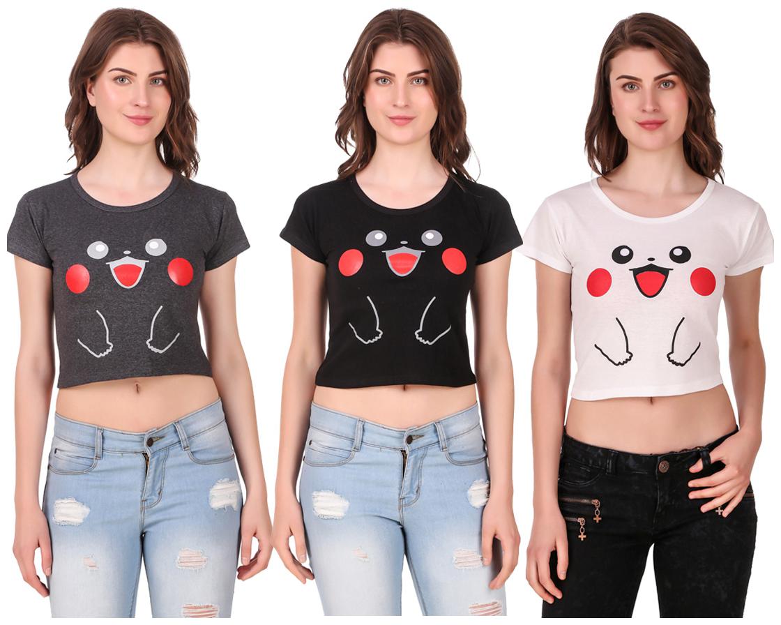 

AARYA WORLD Women Solid Crop top - Multi