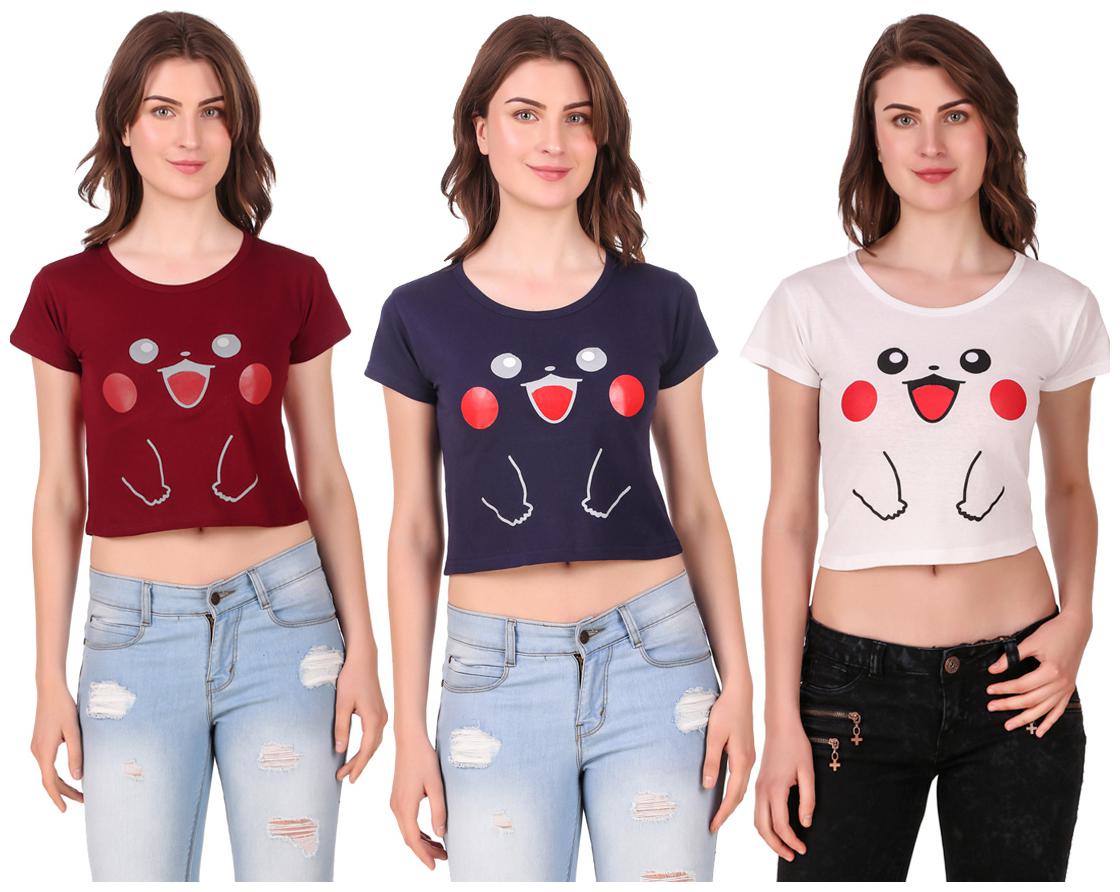

AARYA WORLD Women Solid Crop top - Multi