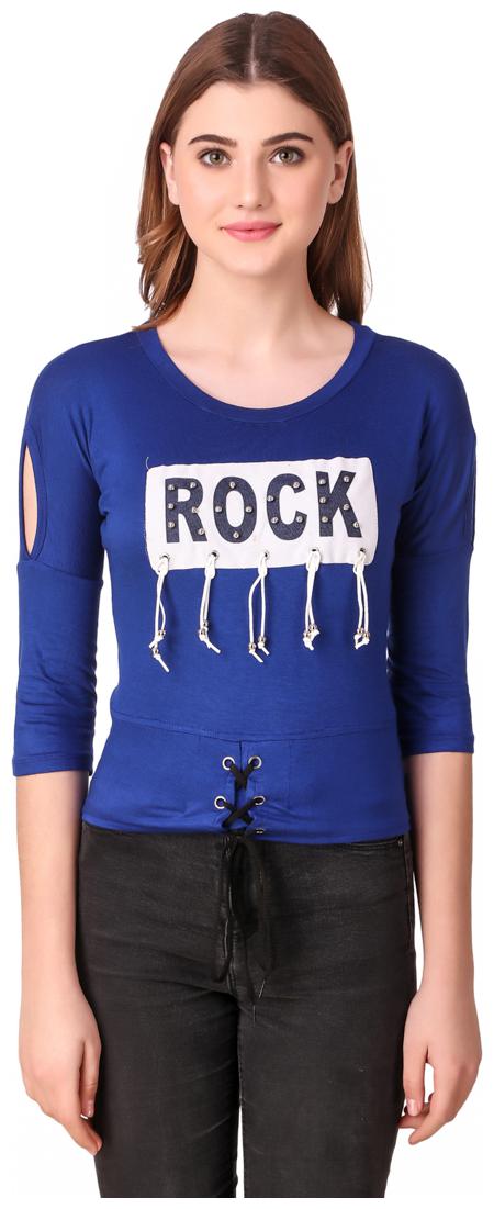 

AARYA WORLD Women Printed Regular top - Blue