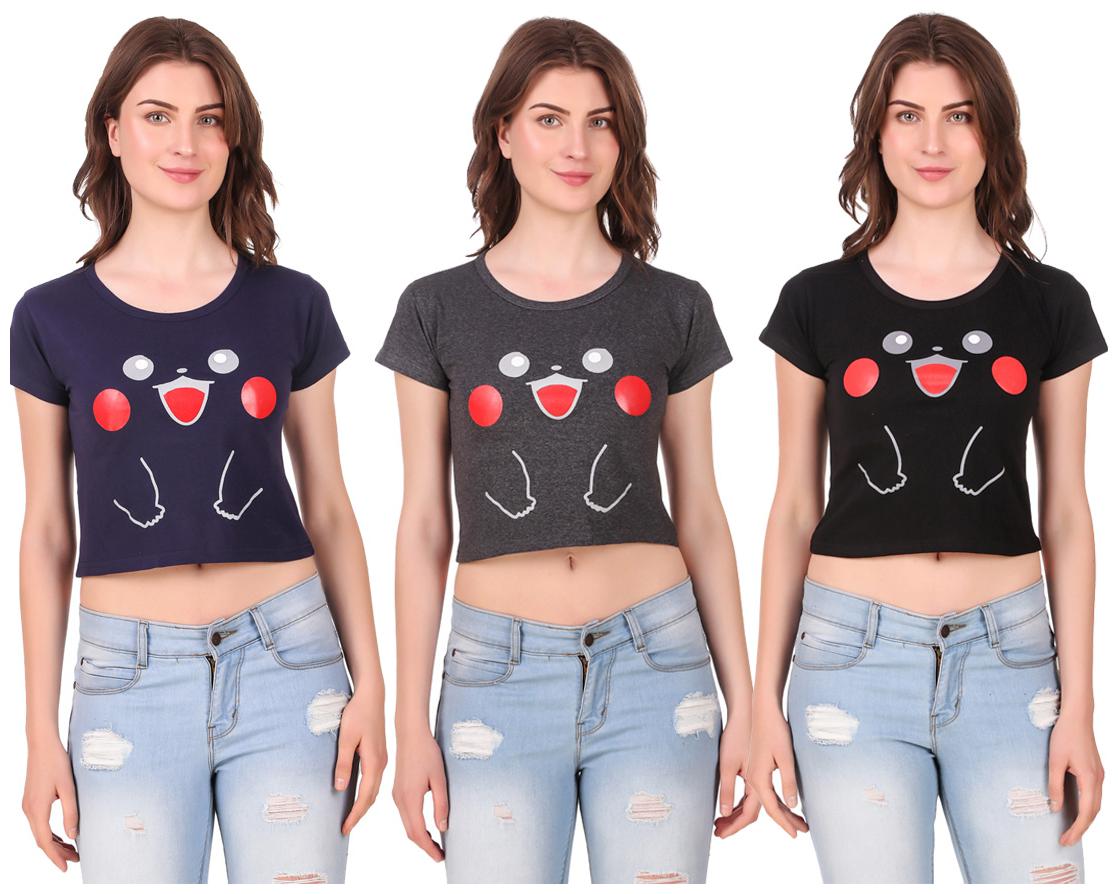 

AARYA WORLD Women Solid Crop top - Multi