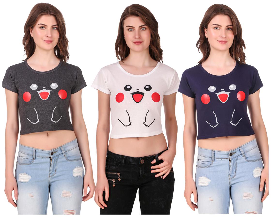 

AARYA WORLD Women Solid Crop top - Multi