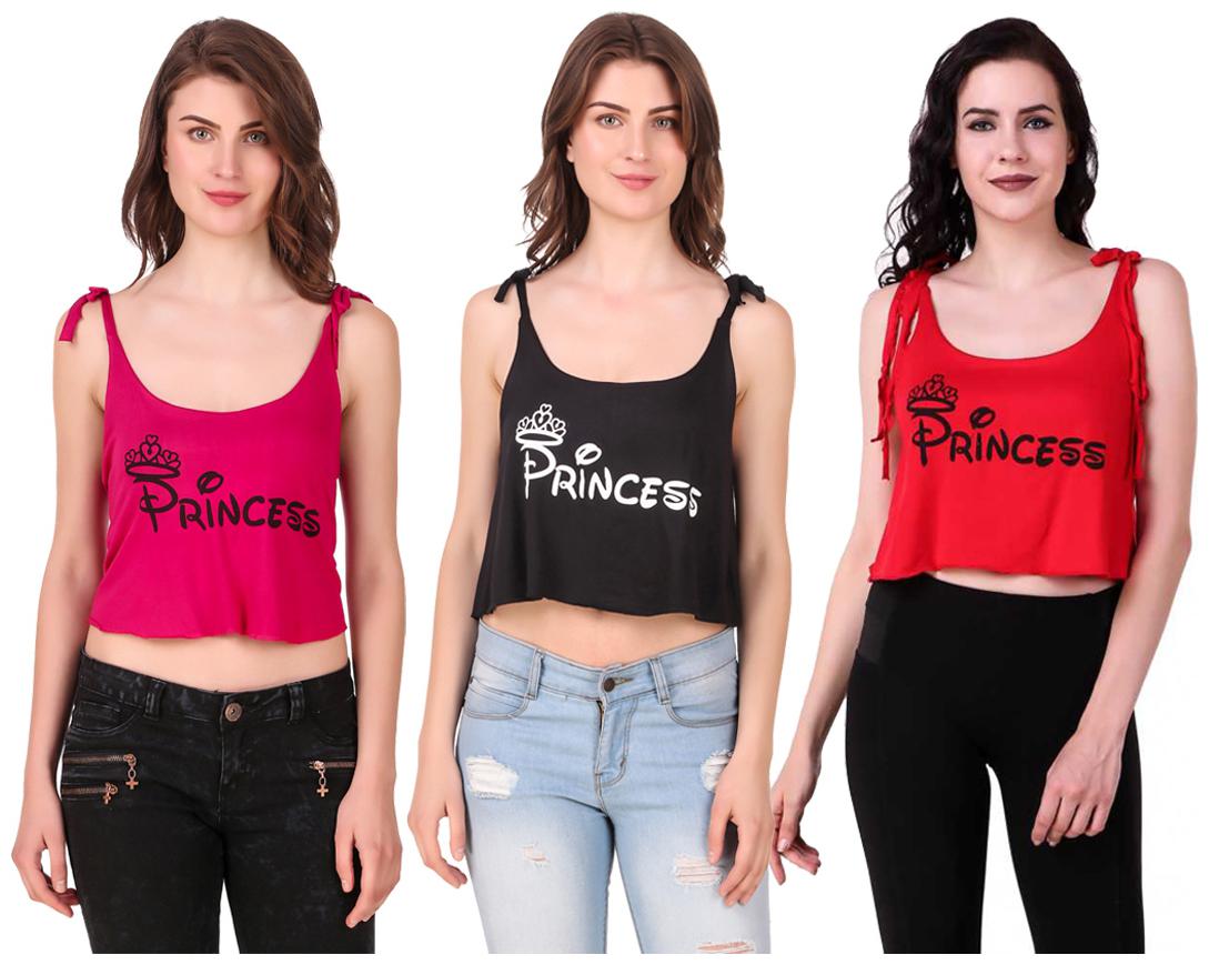 

AARYA WORLD Women Solid Crop top - Multi
