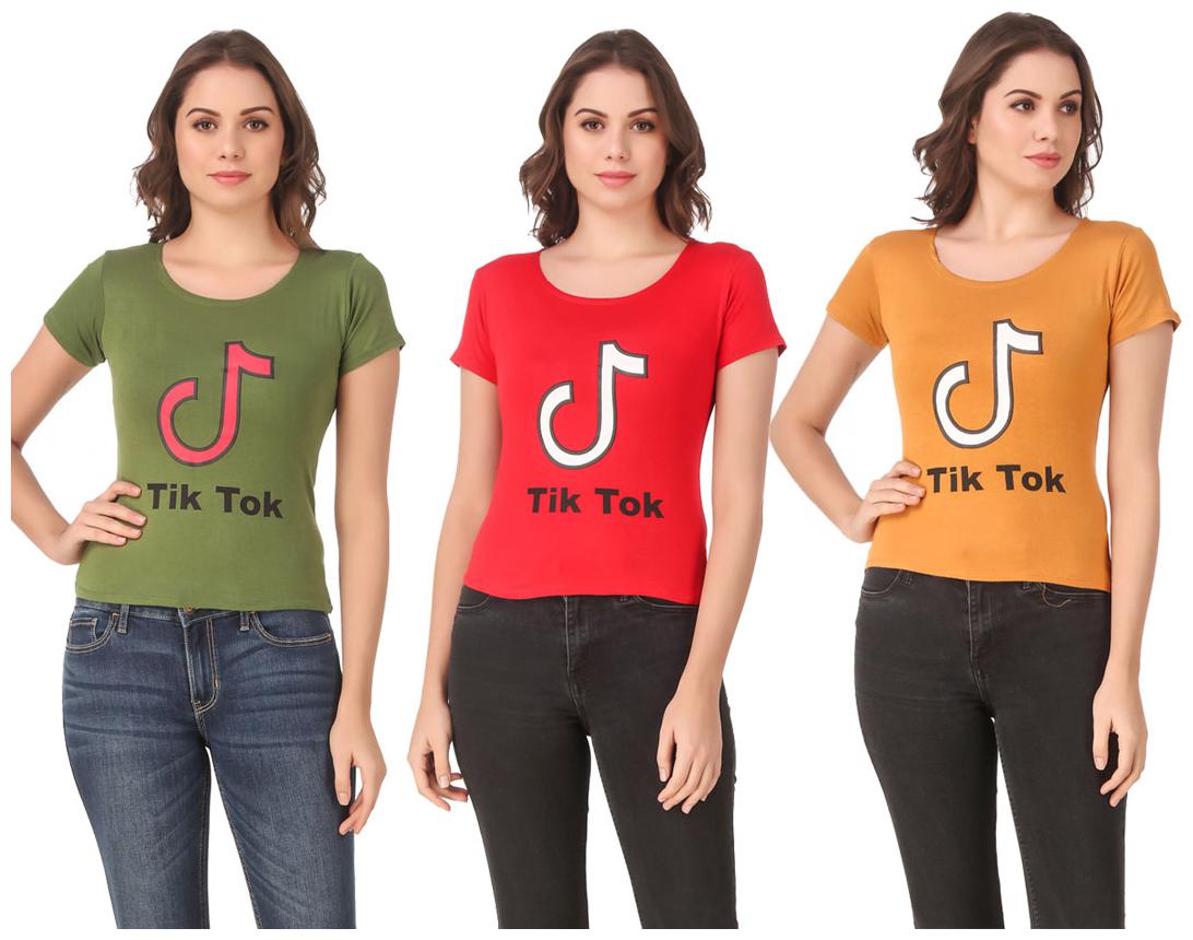 

AARYA WORLD Women Lycra Printed Multi T Shirt