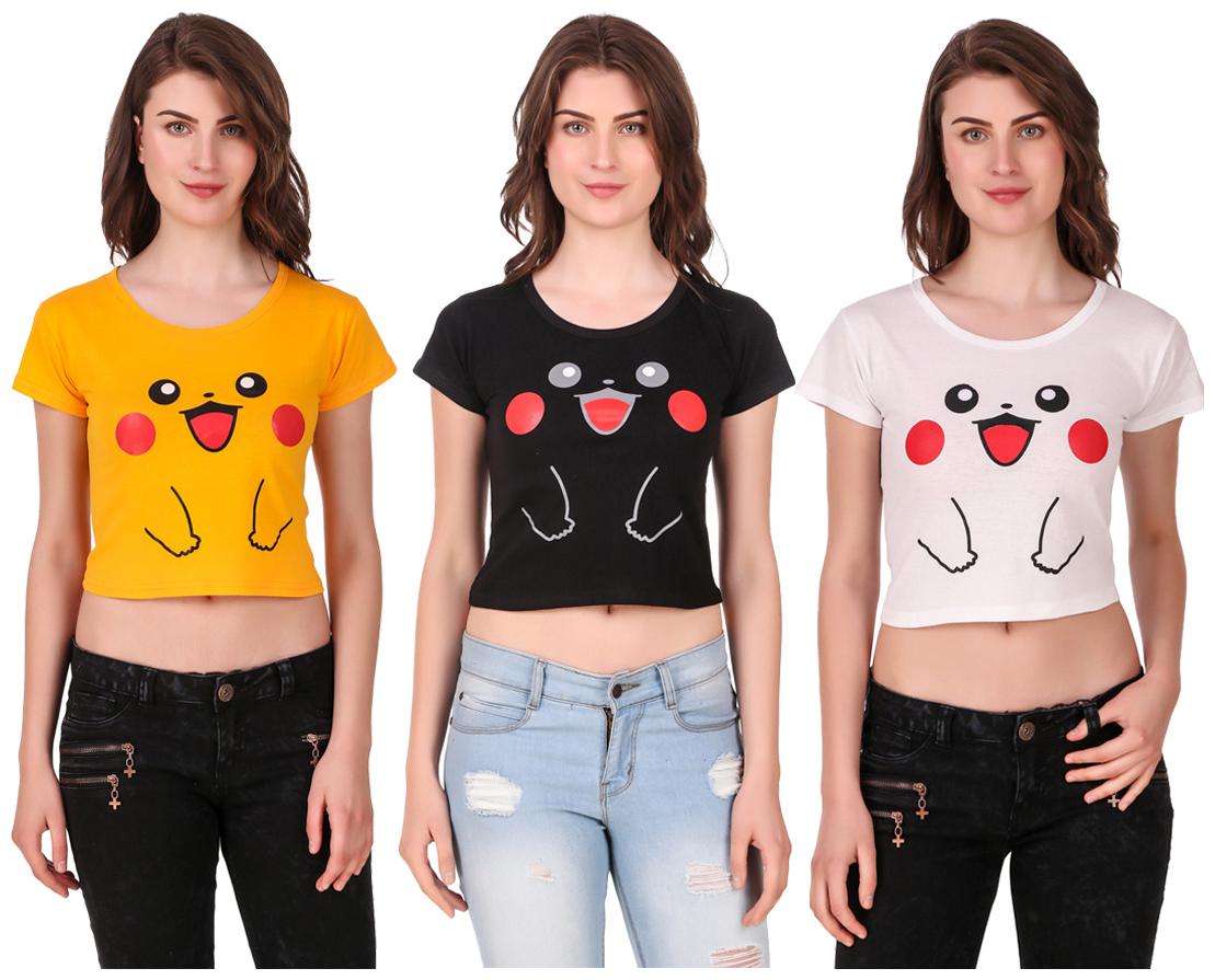

AARYA WORLD Women Solid Crop top - Multi