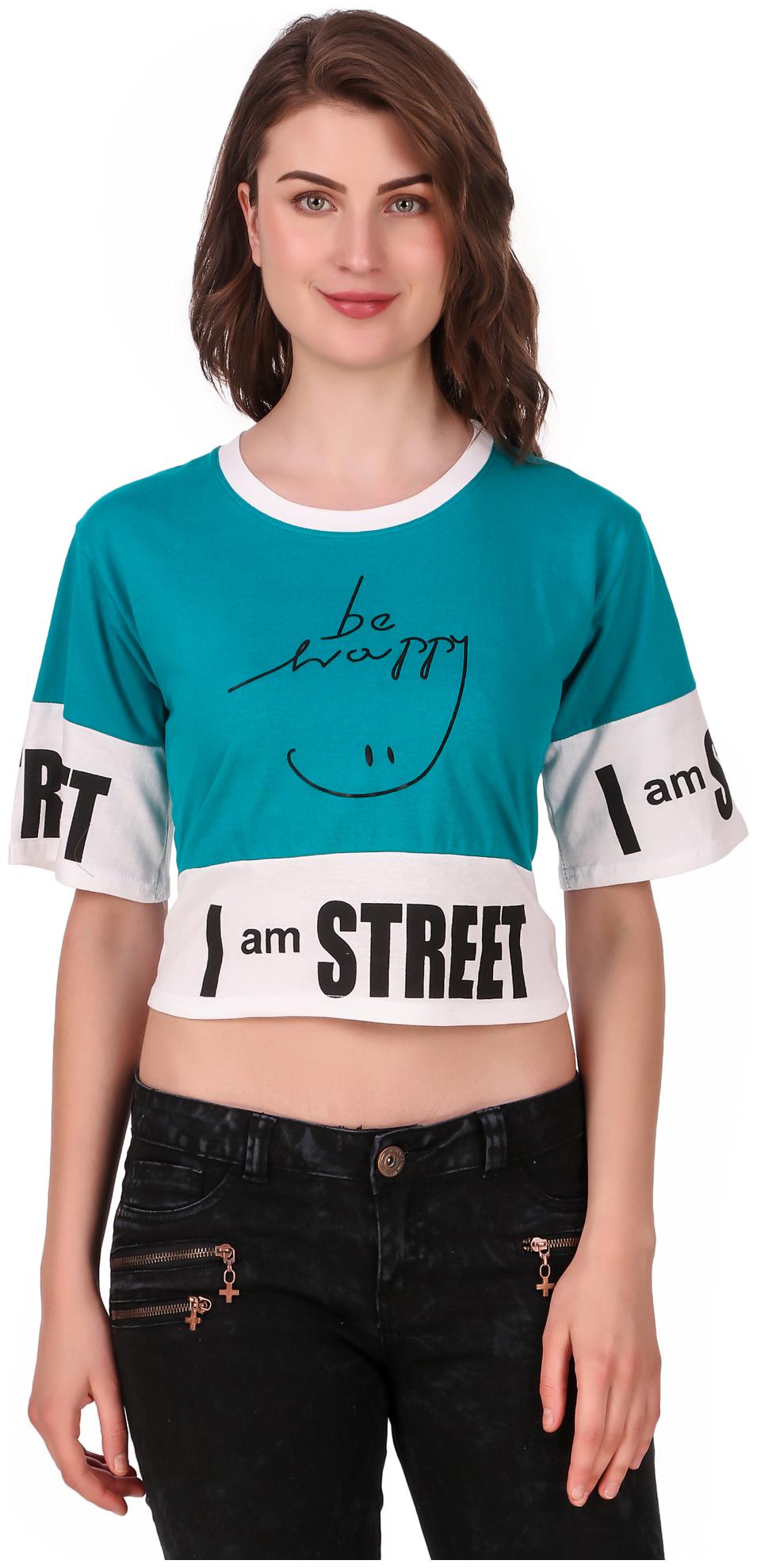 

AARYA WORLD Women Solid Crop top - Green