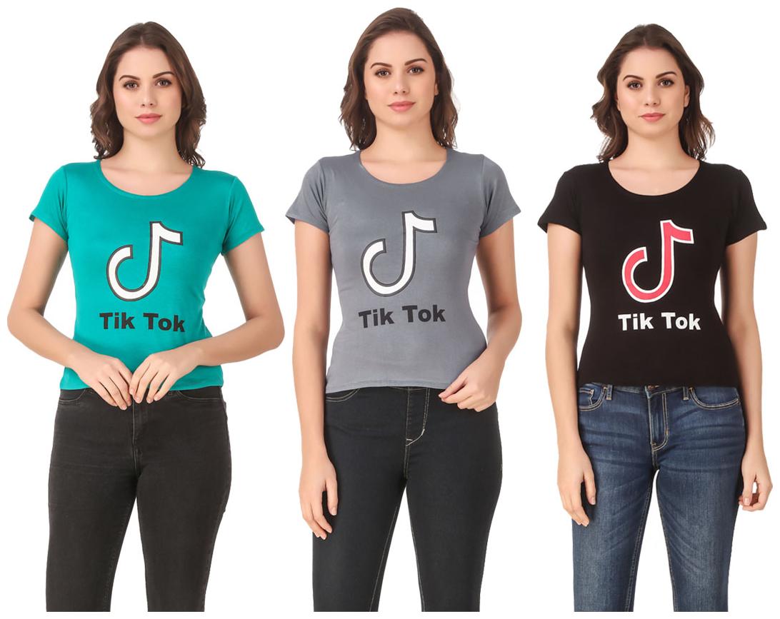 

AARYA WORLD Women Lycra Printed Multi T Shirt