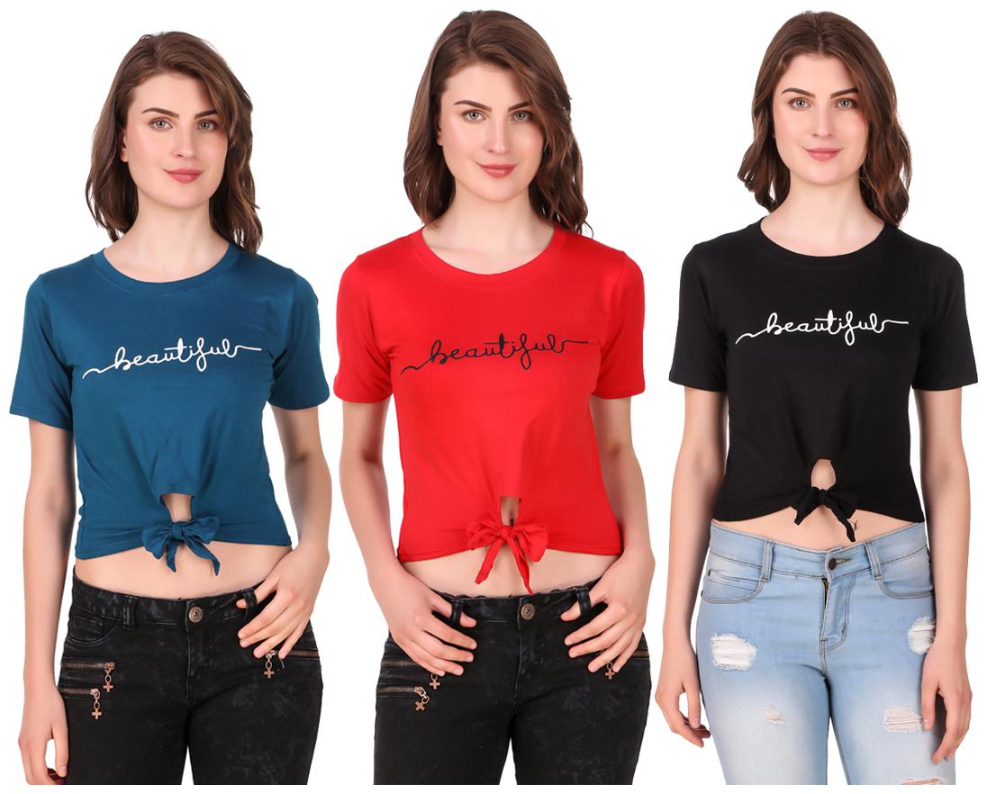 

AARYA WORLD Women Solid Crop top - Multi