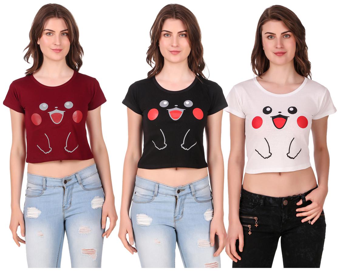 

AARYA WORLD Women Solid Crop top - Multi